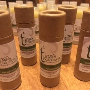 cardboard tubes of peppermint moisturizing lip balm